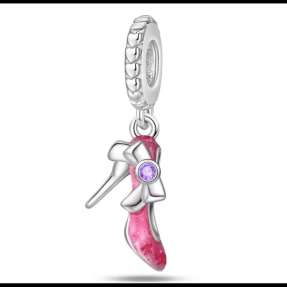 Pure silver 925 stamped pink Barbie lot of 3 charms new - Picture 2 of 11